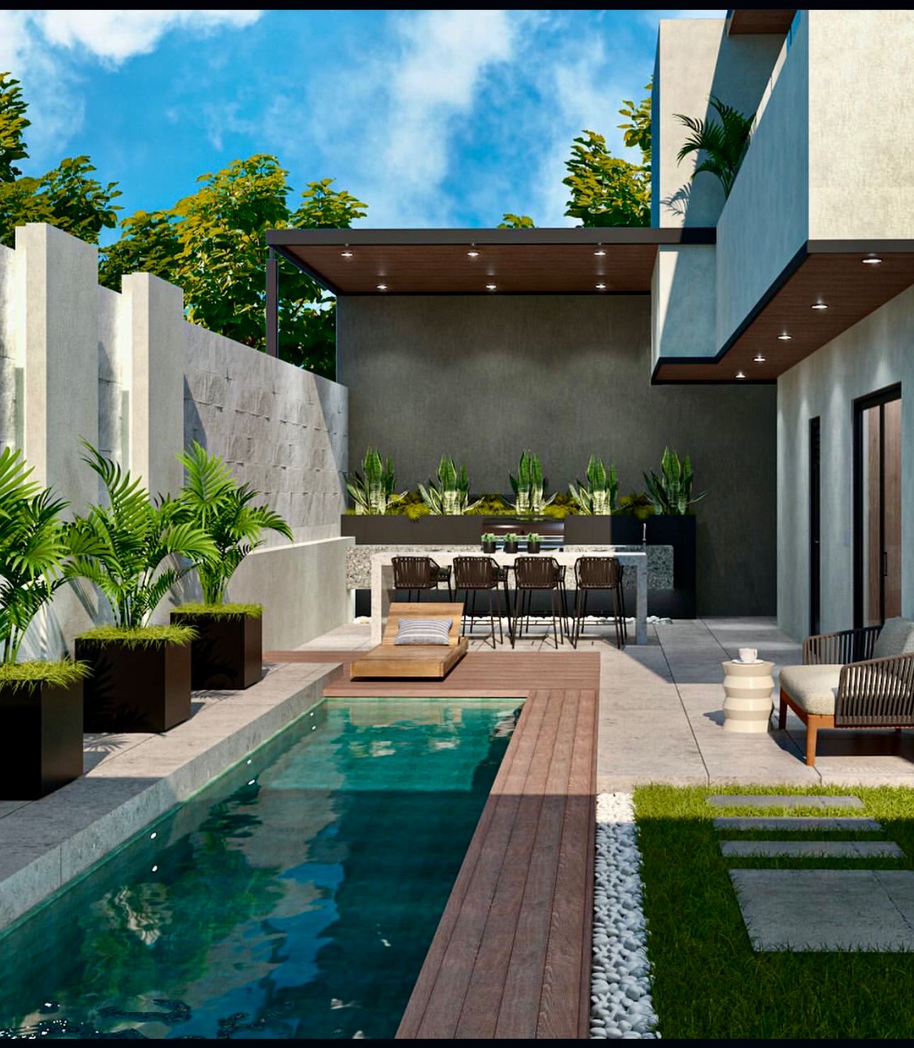 Casa Lineal patio integral